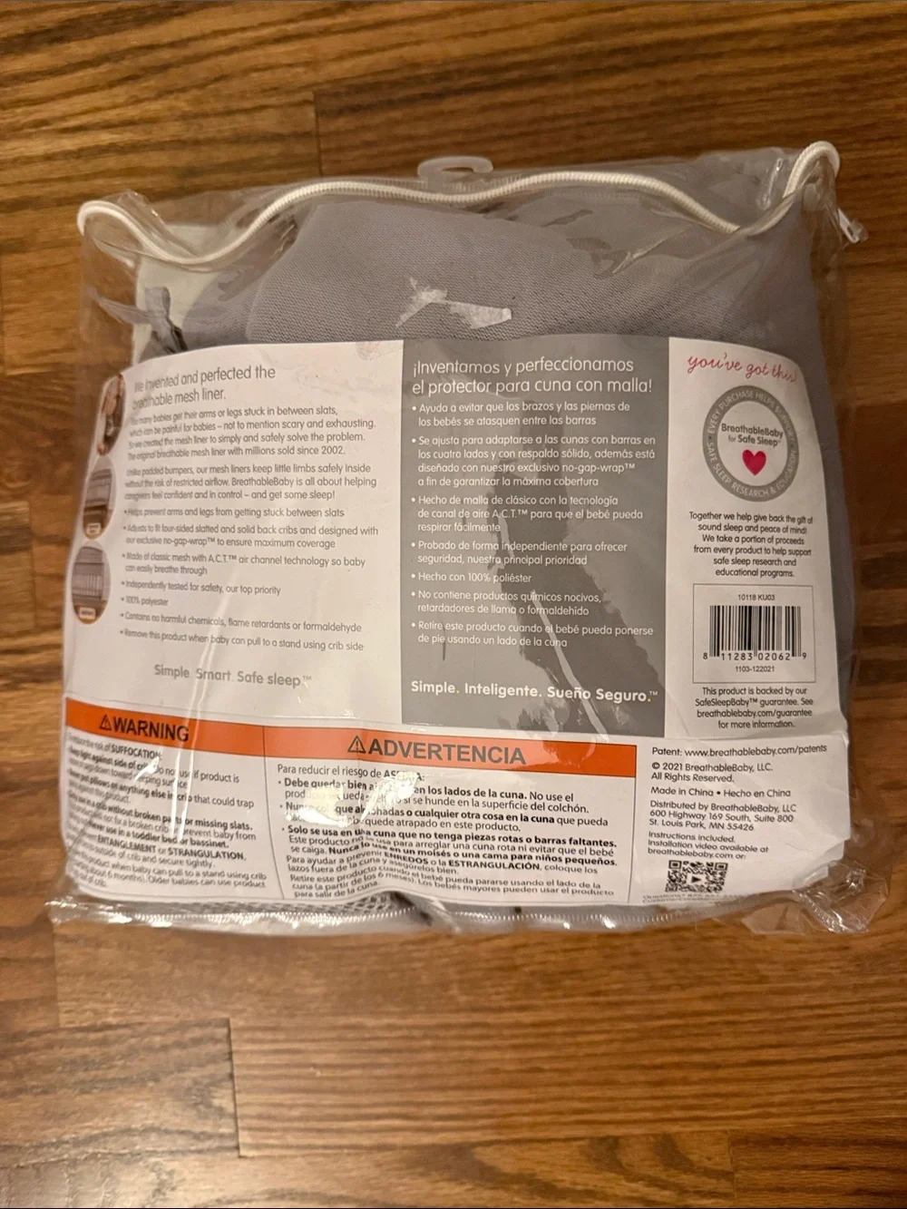 Breathable Baby Classic Mesh Crib Liner - Gray